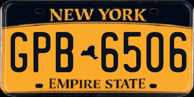NY license plate GPB6506