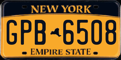 NY license plate GPB6508