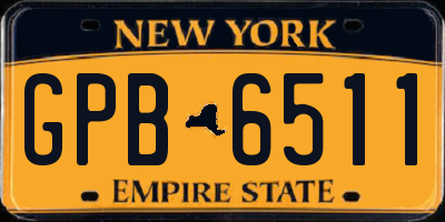 NY license plate GPB6511
