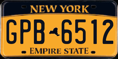 NY license plate GPB6512