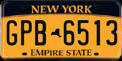 NY license plate GPB6513