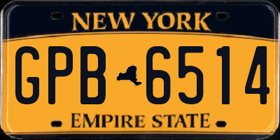 NY license plate GPB6514