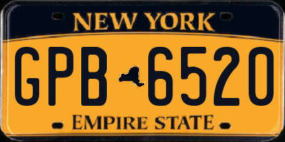 NY license plate GPB6520