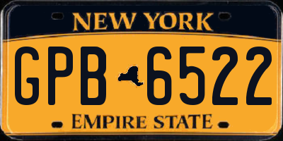 NY license plate GPB6522