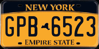 NY license plate GPB6523