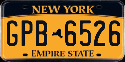 NY license plate GPB6526