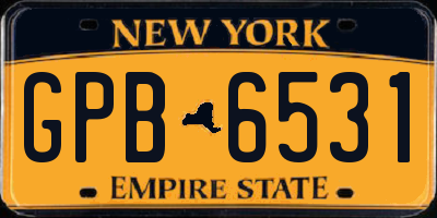 NY license plate GPB6531