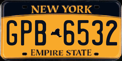 NY license plate GPB6532