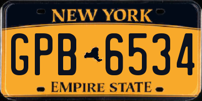 NY license plate GPB6534