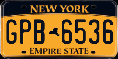 NY license plate GPB6536