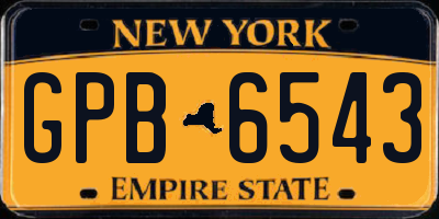NY license plate GPB6543