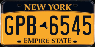 NY license plate GPB6545