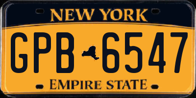 NY license plate GPB6547
