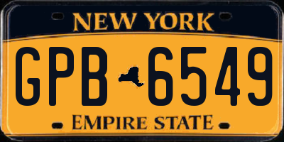 NY license plate GPB6549