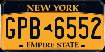 NY license plate GPB6552