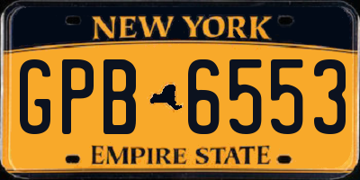 NY license plate GPB6553