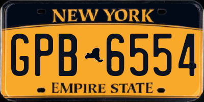 NY license plate GPB6554