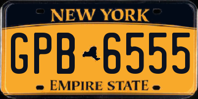 NY license plate GPB6555