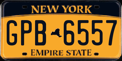 NY license plate GPB6557