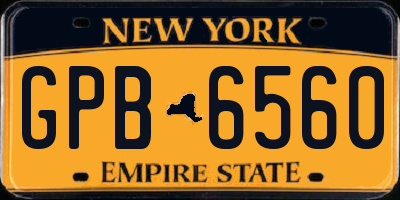 NY license plate GPB6560