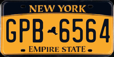 NY license plate GPB6564