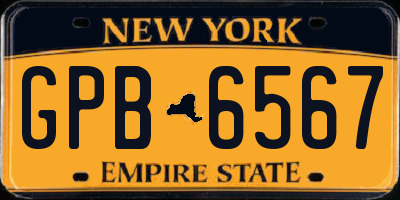 NY license plate GPB6567