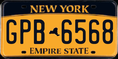 NY license plate GPB6568
