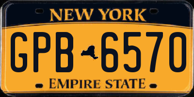 NY license plate GPB6570