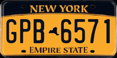 NY license plate GPB6571