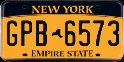 NY license plate GPB6573