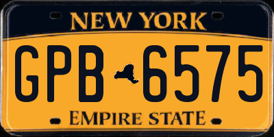 NY license plate GPB6575