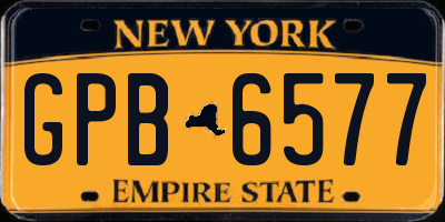 NY license plate GPB6577