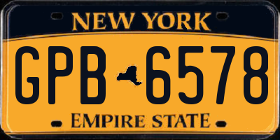 NY license plate GPB6578