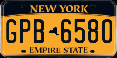 NY license plate GPB6580