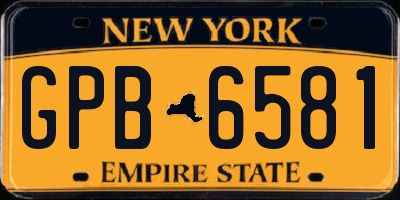 NY license plate GPB6581