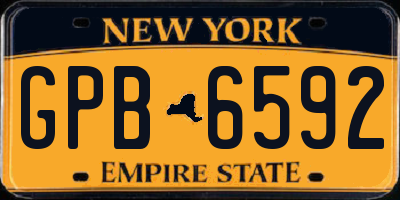 NY license plate GPB6592