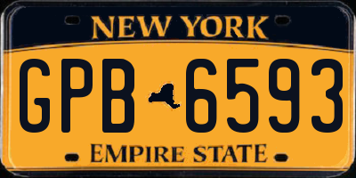 NY license plate GPB6593