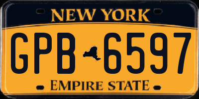 NY license plate GPB6597