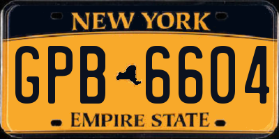 NY license plate GPB6604