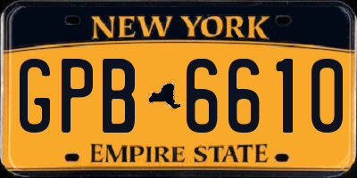 NY license plate GPB6610