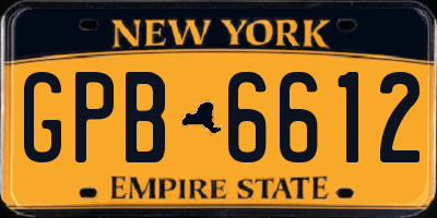 NY license plate GPB6612