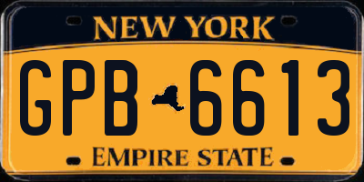 NY license plate GPB6613