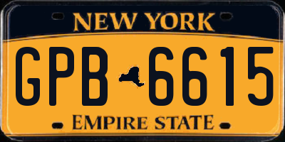 NY license plate GPB6615