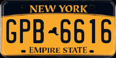 NY license plate GPB6616