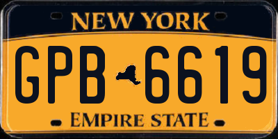 NY license plate GPB6619
