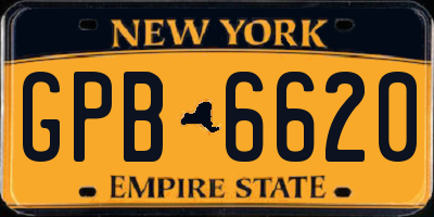 NY license plate GPB6620
