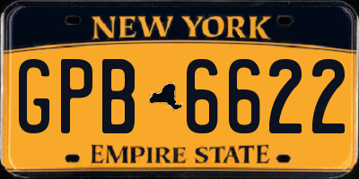NY license plate GPB6622