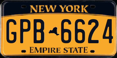 NY license plate GPB6624
