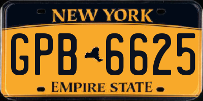 NY license plate GPB6625