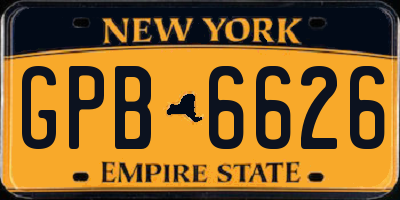 NY license plate GPB6626